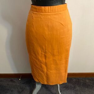 Ann Gerlin Orange Linen Pencil skirt, size 20